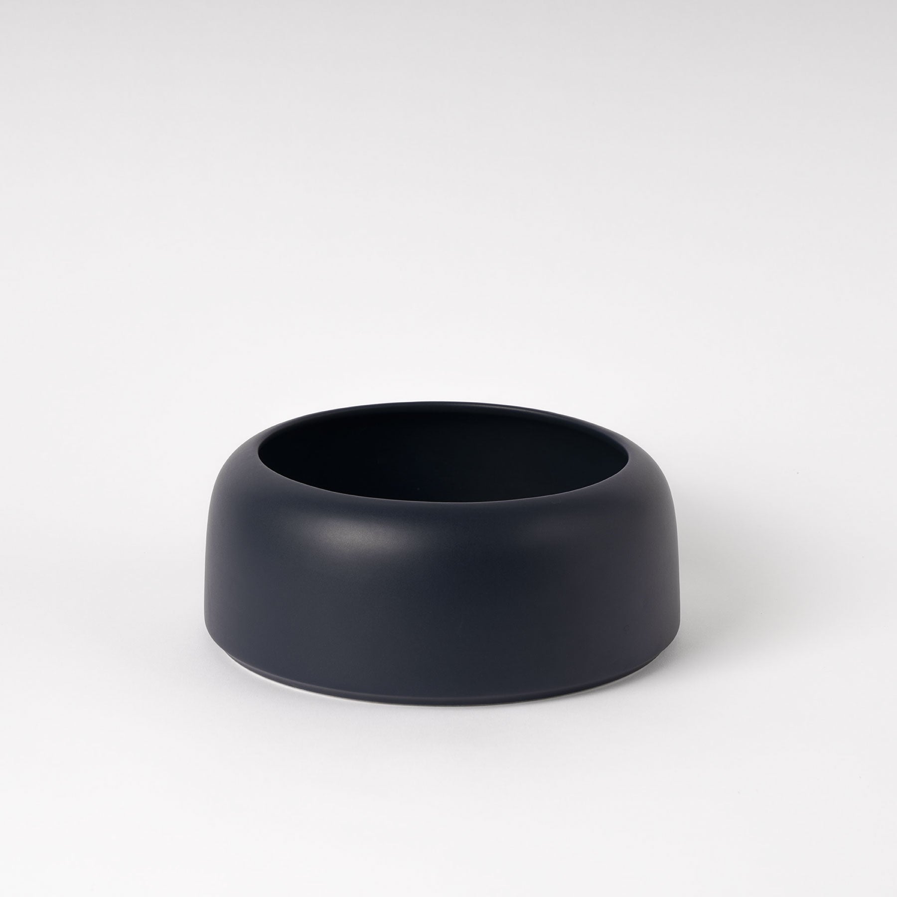 Dark Blue Rounded Rim Decorative Bowl