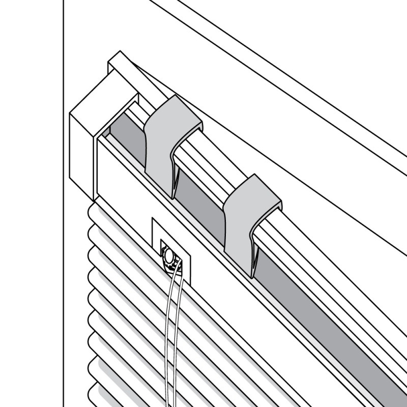 Fixation de store rail U Magic Clic V9 pour fenêtre en aluminium 3 pièces
