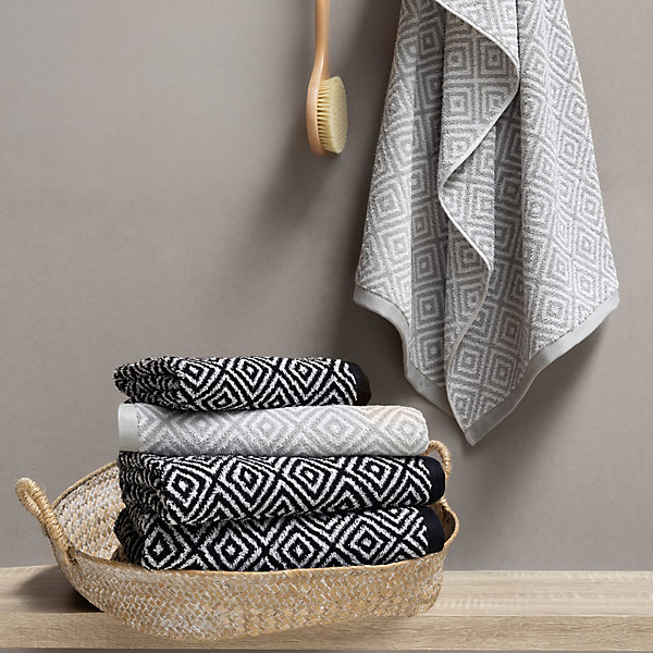 Drap de douche 70x140 cm SYMETRIE coton Gris Losanges