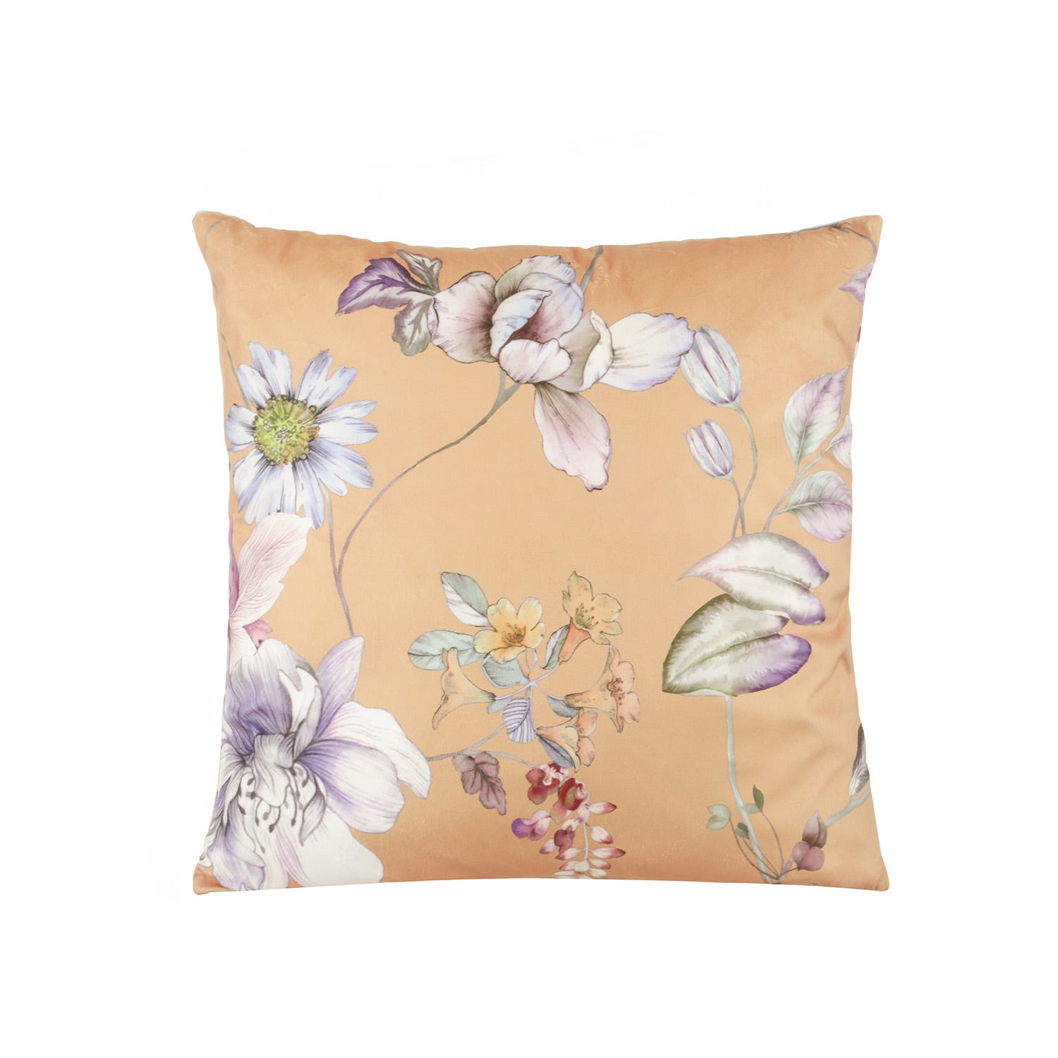 Cuscino divano velluto 50x50 cm ocra fiori