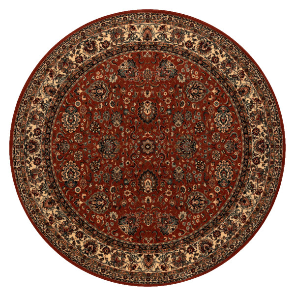 Dywan wełniany KASHQAI 4362 200 ornament bordo / beż koło 120 cm
