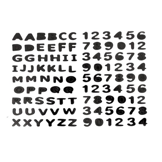 Black Puffy Uppercase Alphabet Stickers 106 Pieces