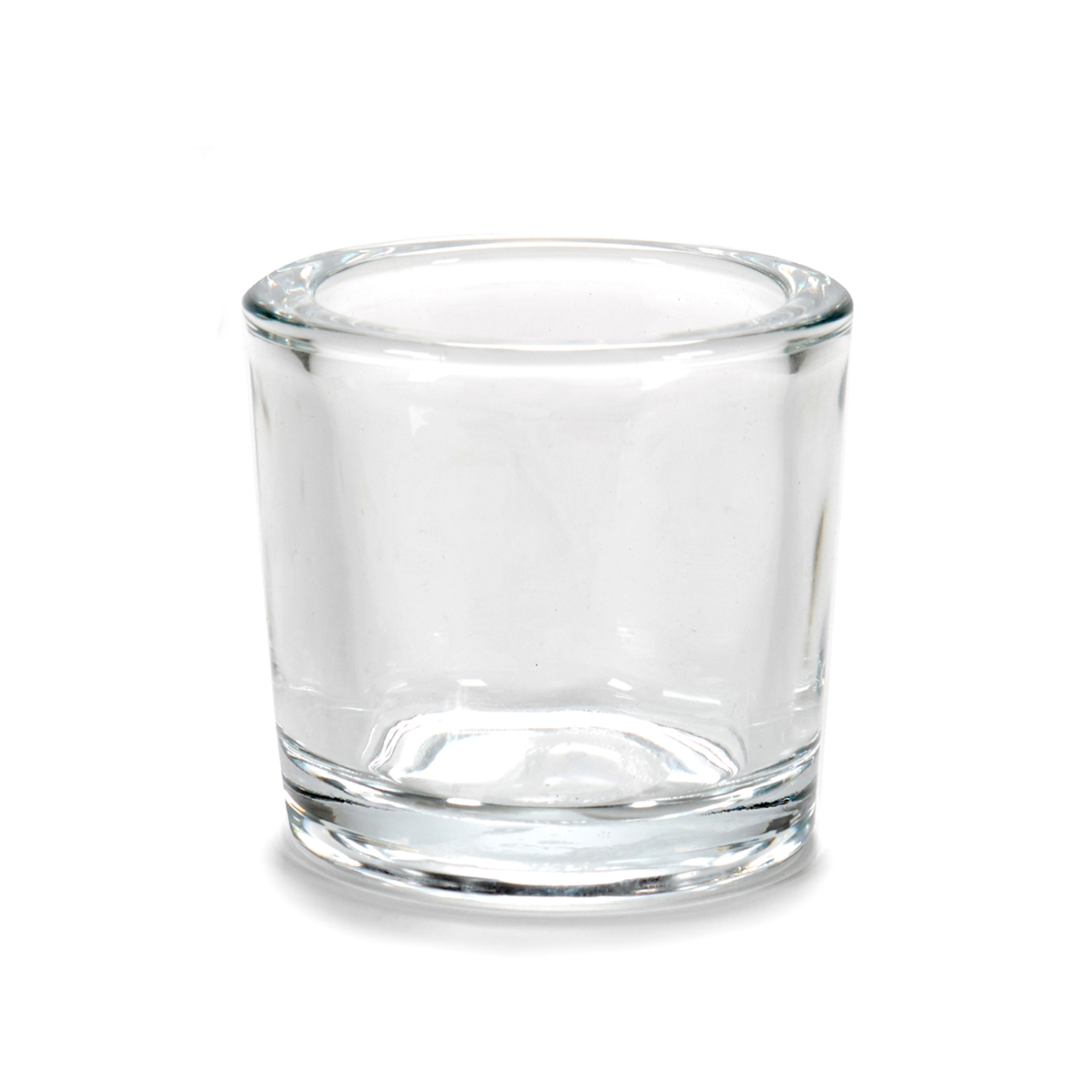 Castiçal redondo transparente em vidro