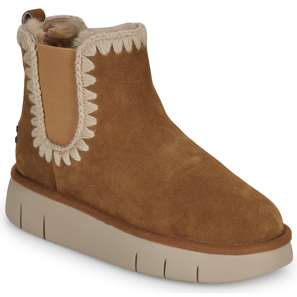 Mou - BOUNCE CHELSEA BOOT IN SUEDE - Cognac