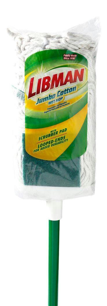 Libman Multi-Surface Reusable Cotton Wet Deck Mop, Jumbo