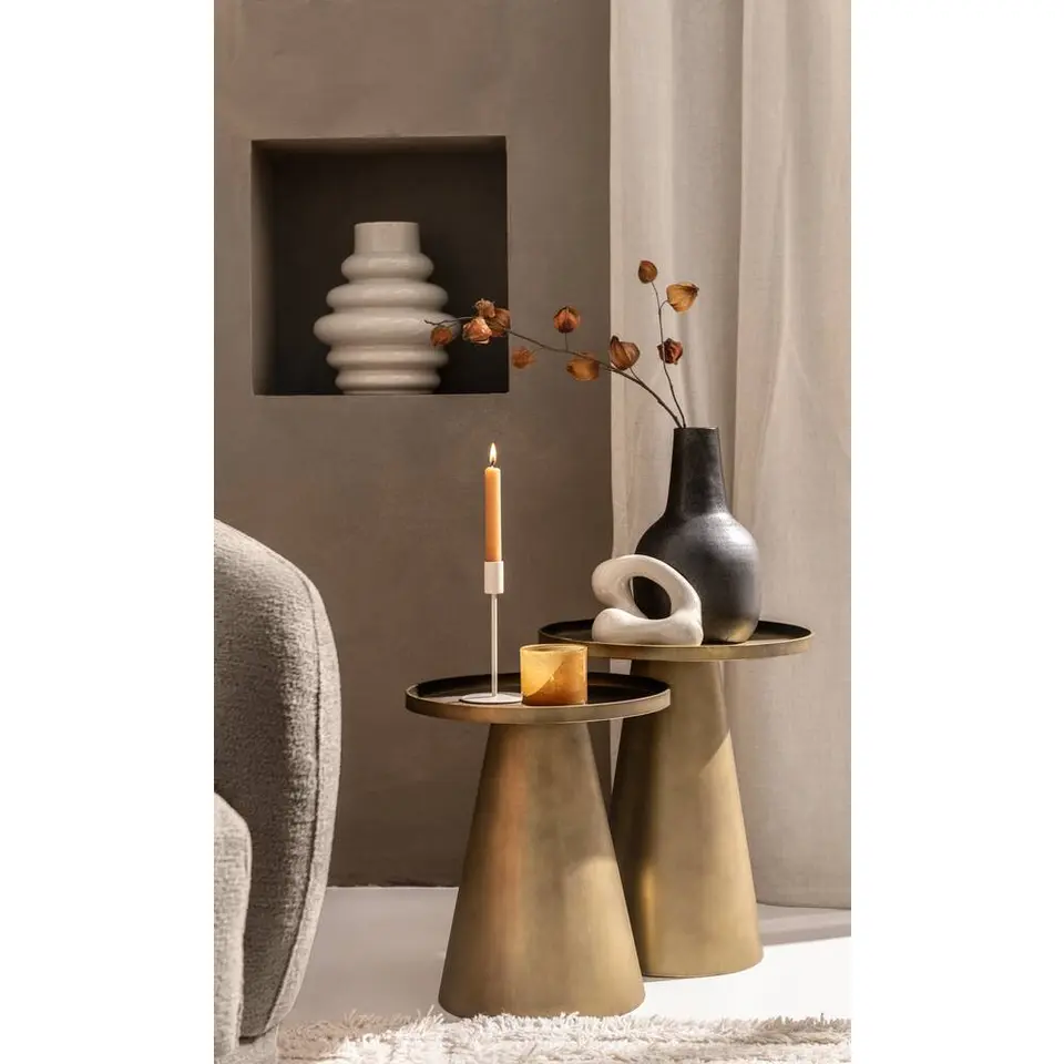 Bijzettafel Axel - goudkleurig metaal - 45x40x40 cm