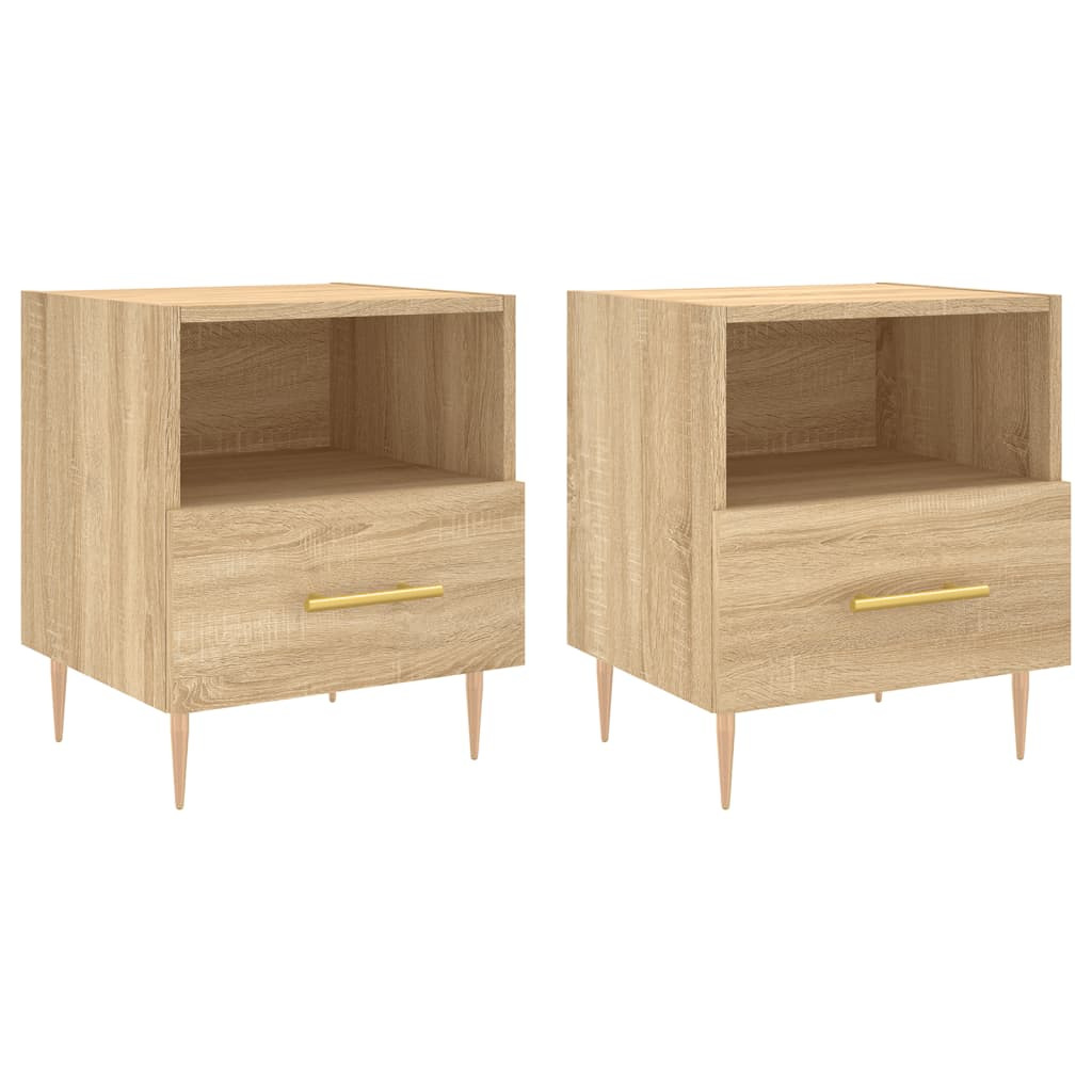 2x Szafka Nocna Komoda Brąz Stolik Półka Nocna Do Sypialni 40x35x47.5 cm