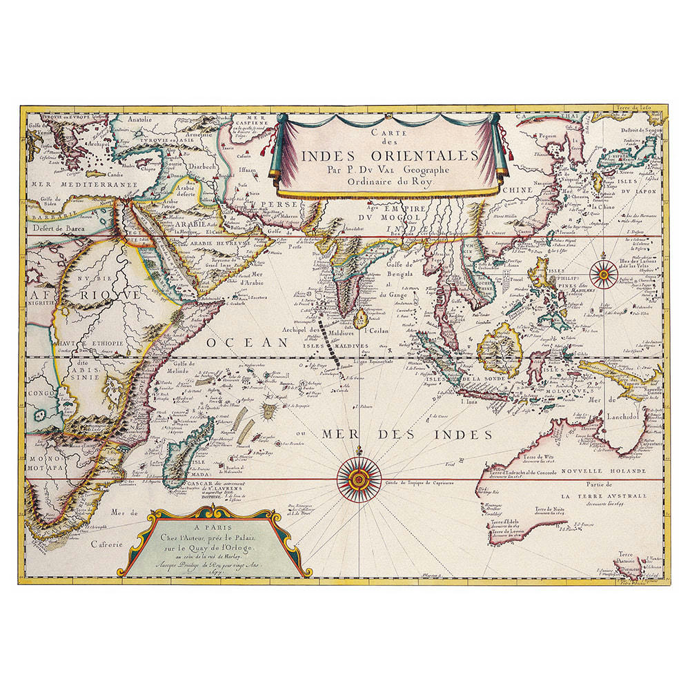 - Tableau cartographie ancienne carte No.7 80x100cm