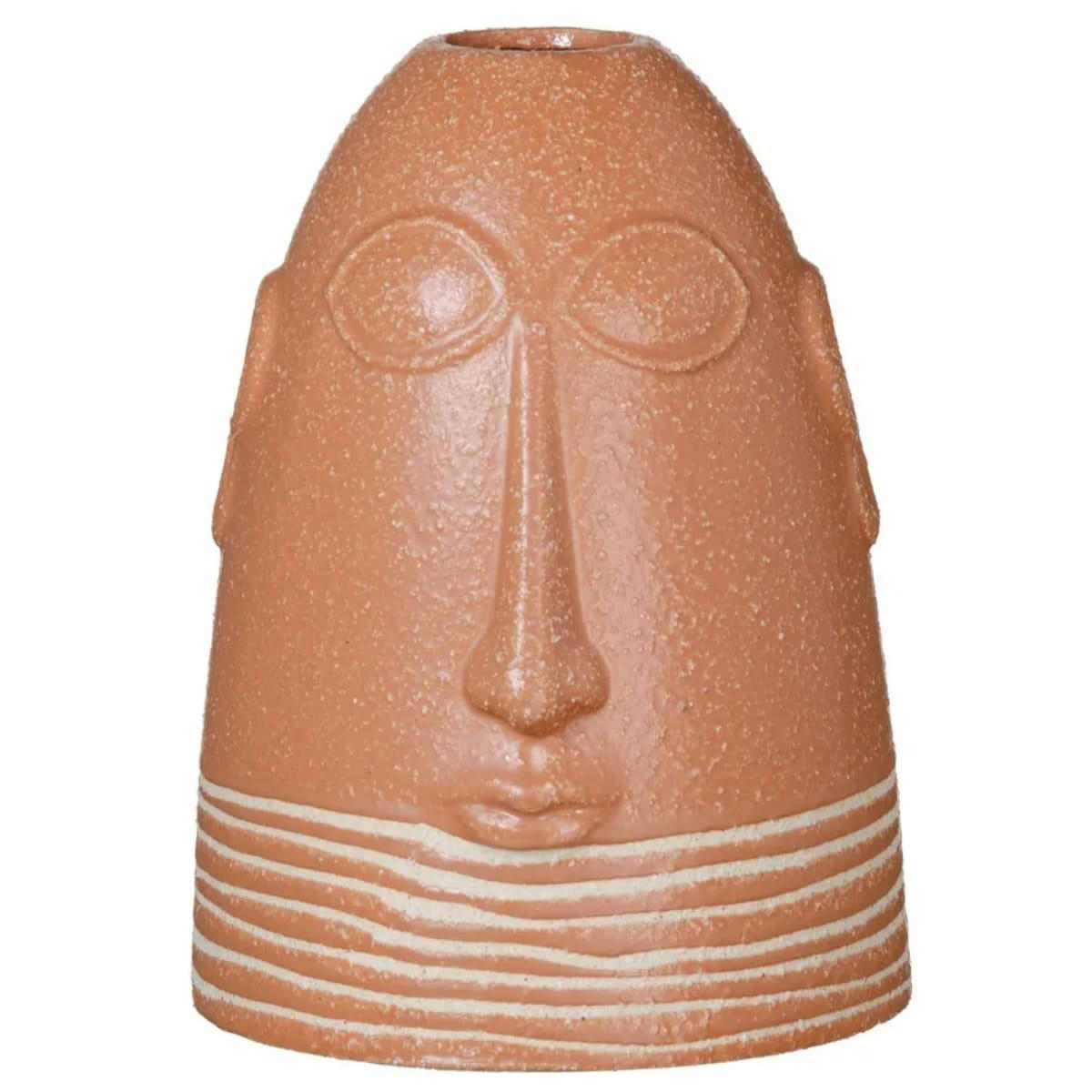 - Vase Visage en céramique ocre orange