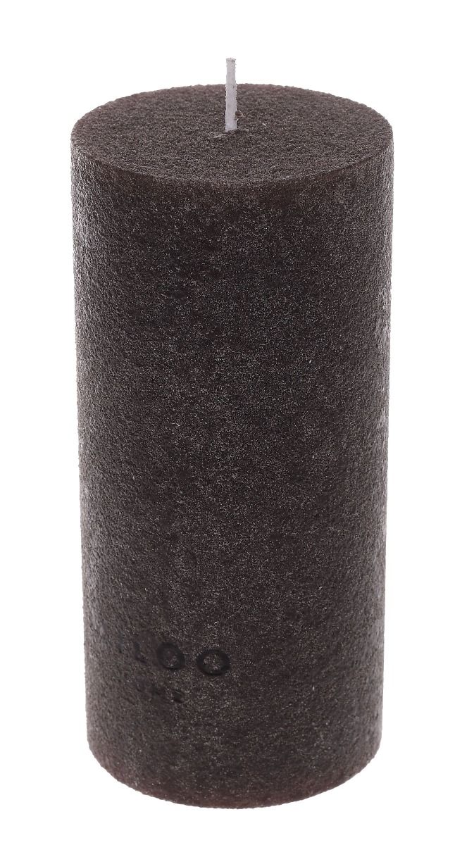 Świeca walec Velour 7x15cm brąz