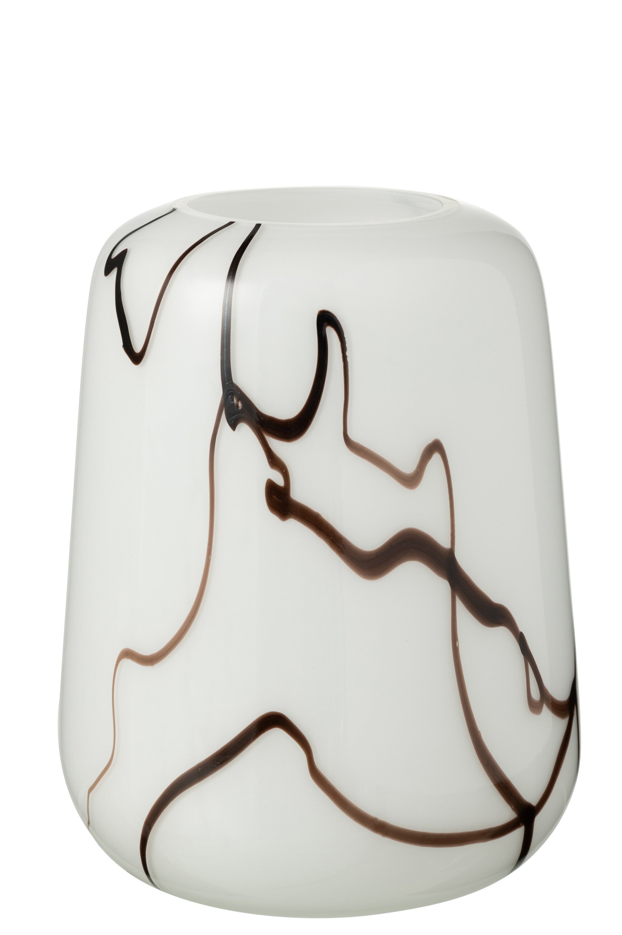 J-Line vaas rookeffect Smal - glas - wit/zwart