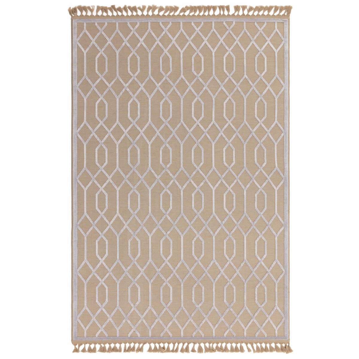 TORSY - Tapis moderne en coton blanc 160x230 cm
