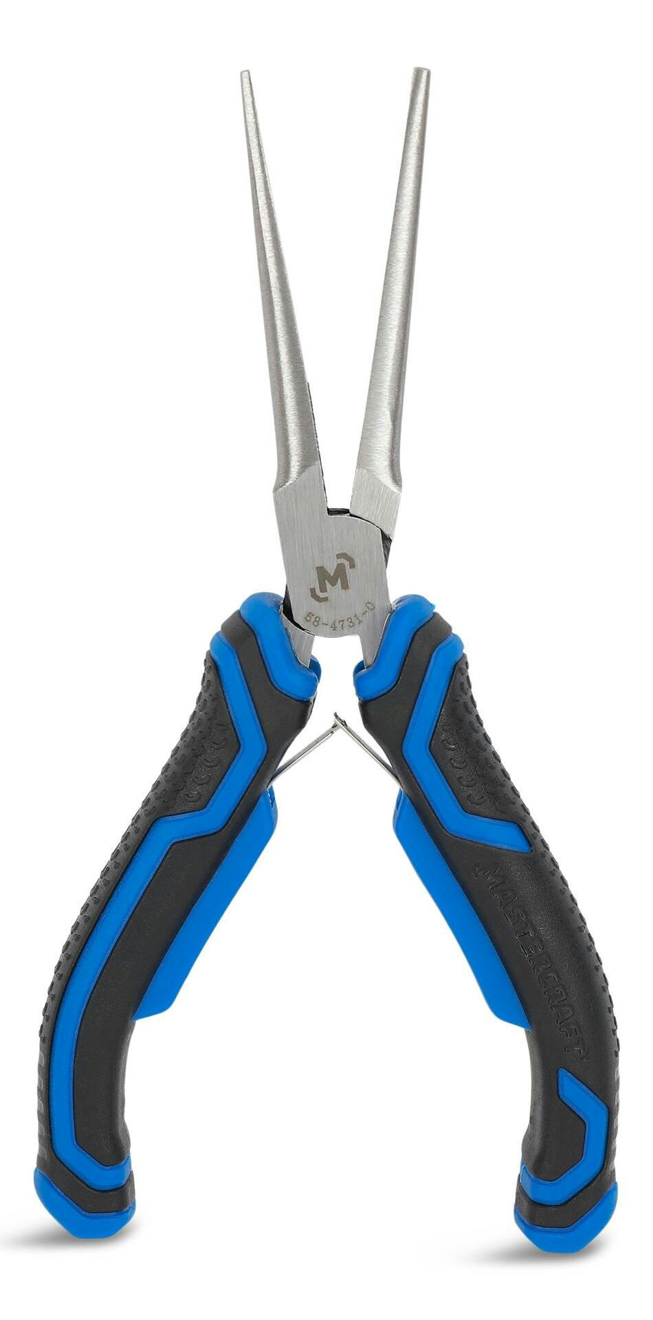 Mastercraft Mini Needle Nose Pliers, Comfort Grip, Micro Chrome Finish, High Carbon Steel, 5-in
