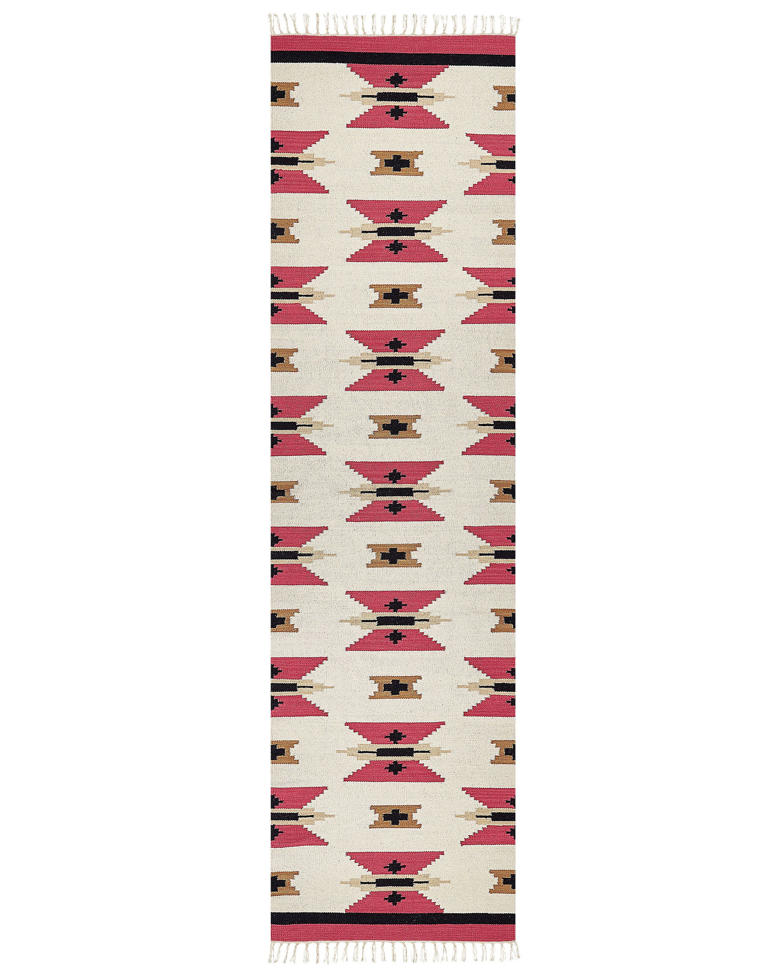 Dywan bawełniany kilim 80 x 300 cm wielokolorowy