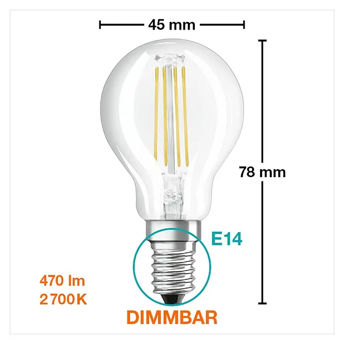 LYSPÆRE OSRAM LED ST CLASSIC P DIMBAR E14 5W