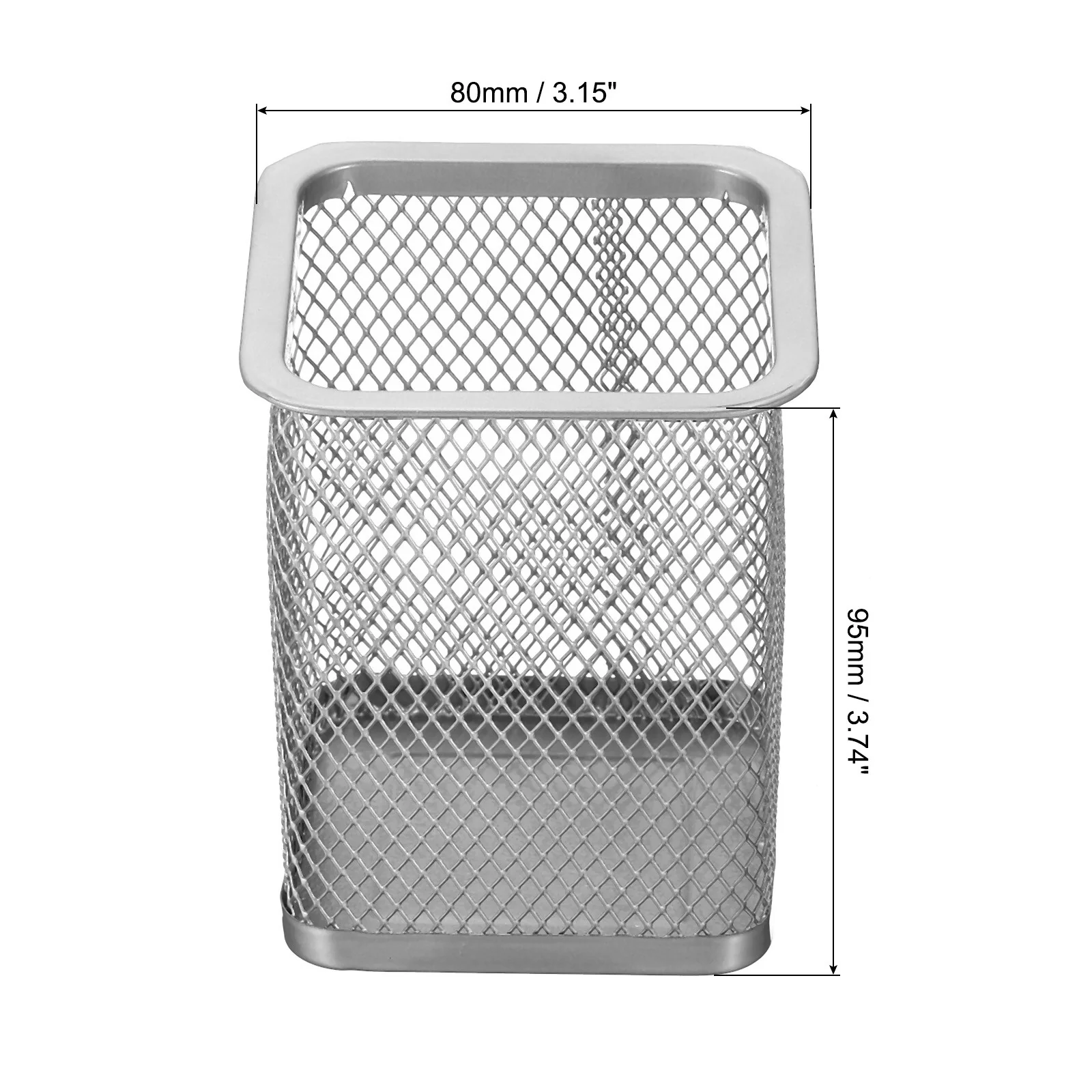 2 x Mesh Pen Holder Pencil Holder Pen Cup Organizer Square - 80 x 95mm