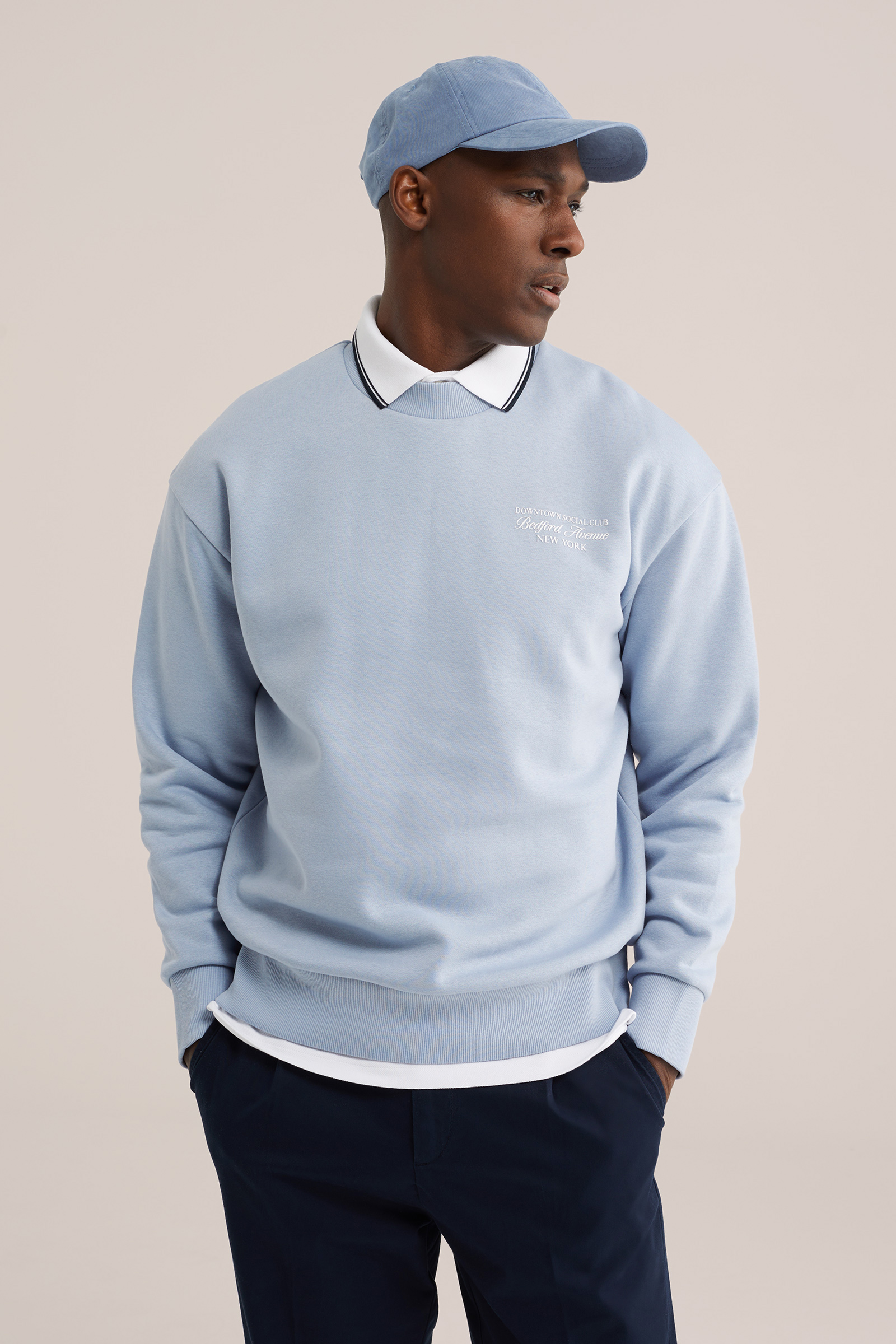 Heren regular fit sweater met opdruk