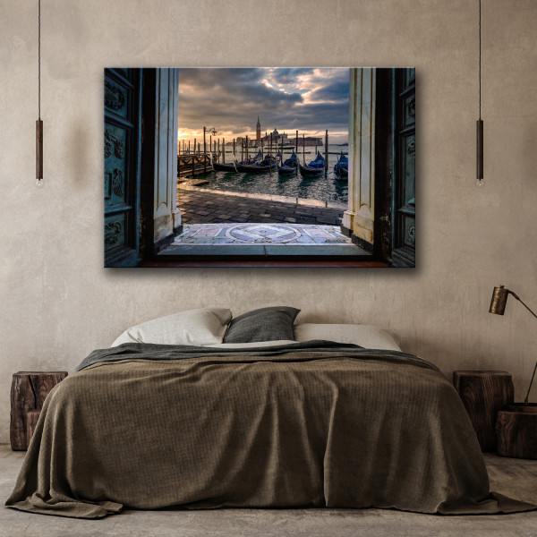 Feeby Obraz na płótnie, Widok na Wenecję i Gondole 60x40