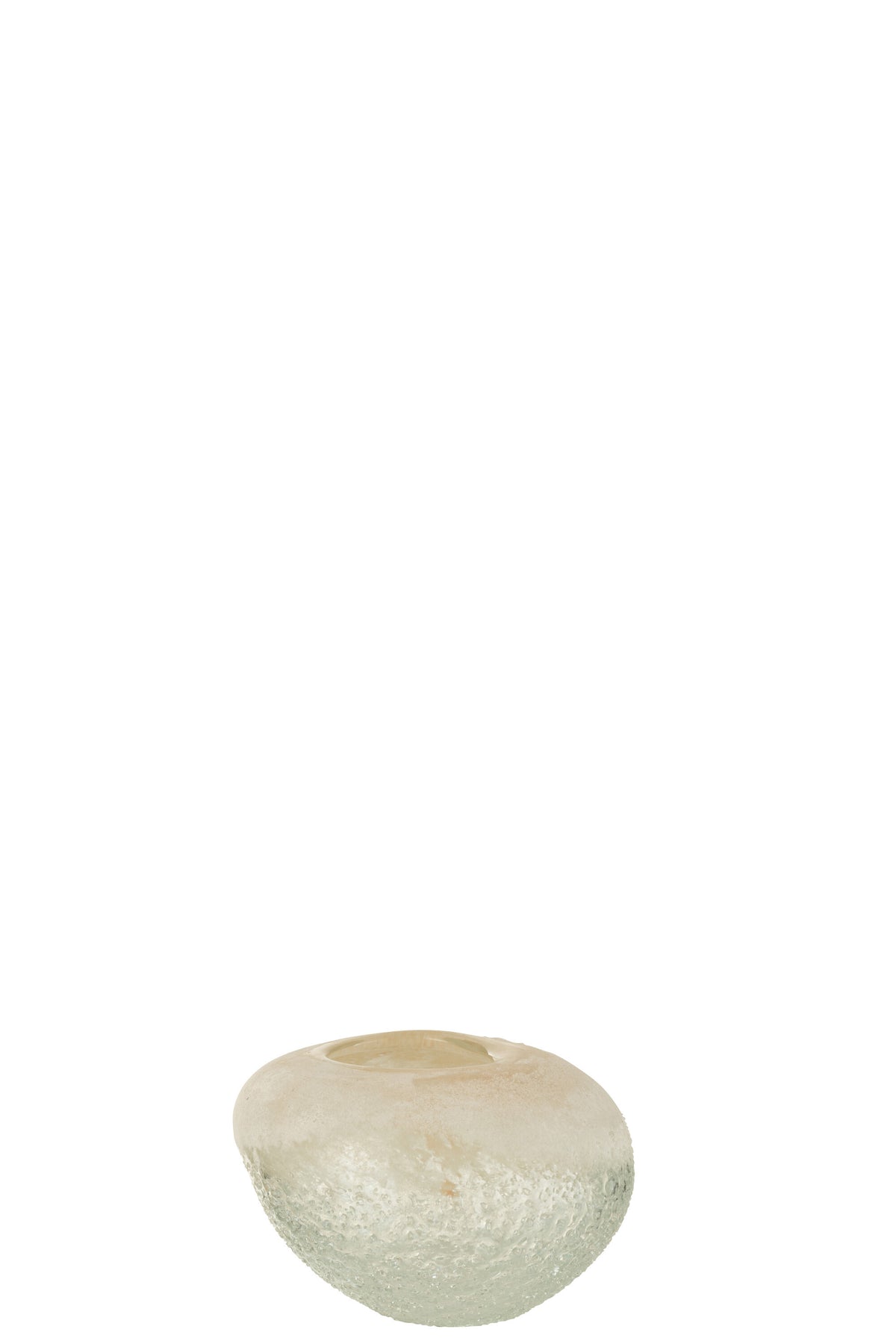 J-Line theelichthouder Bol - glas - beige