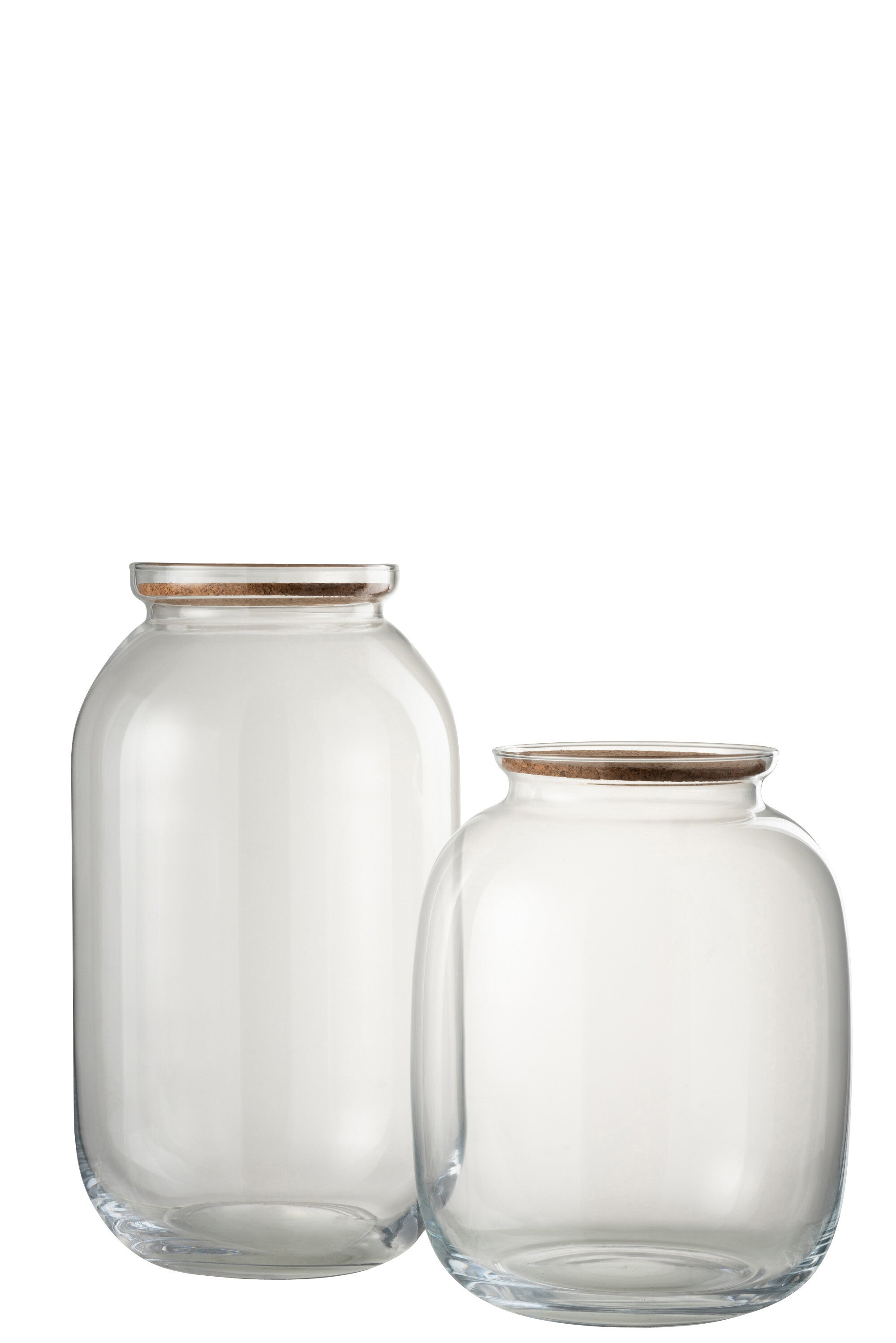 J-Line voorraadpot Roxy - glas/kurk - transparant - large