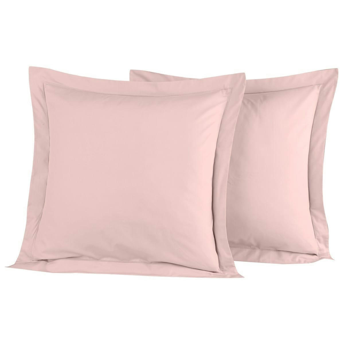 SOFT PERCALE - Lot de 2 taies d'oreiller en percale de coton poudre 65x65 cm