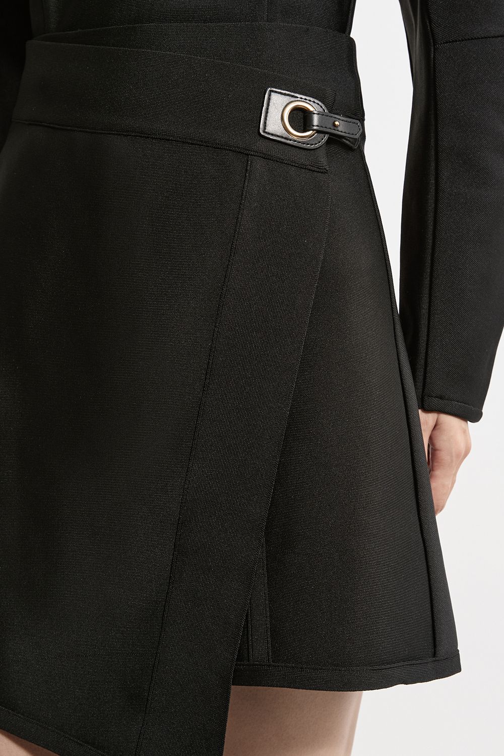 KarenMillen Petite Figure Form Bandage Asymmetric Mini Skirt
