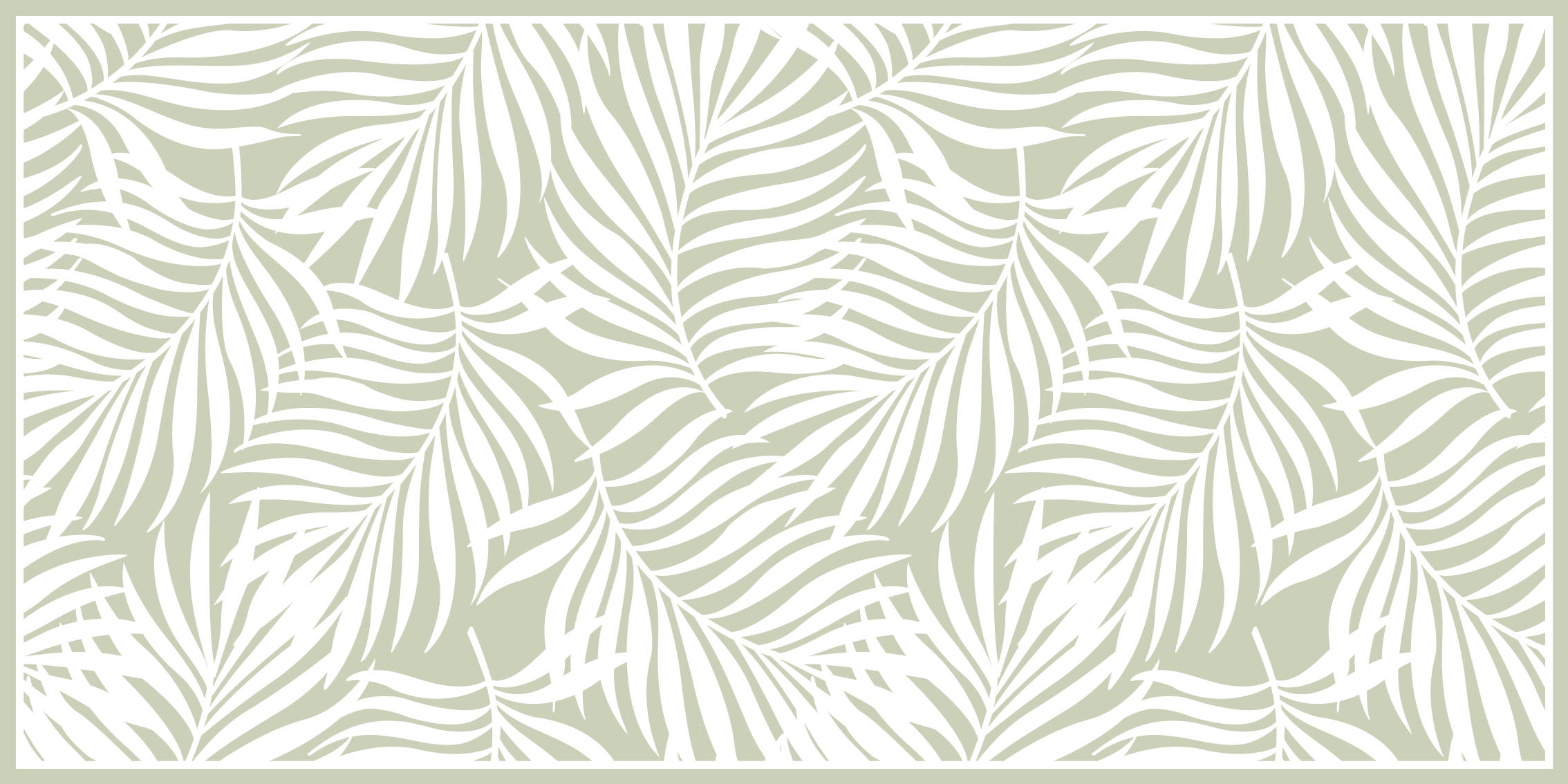 TROPICALLEAVES - Tapis en vinyl feuilles tropicales vert 48x98 cm