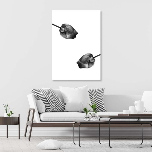 Feeby Obraz na płótnie Dwa szare kwiaty 40x60