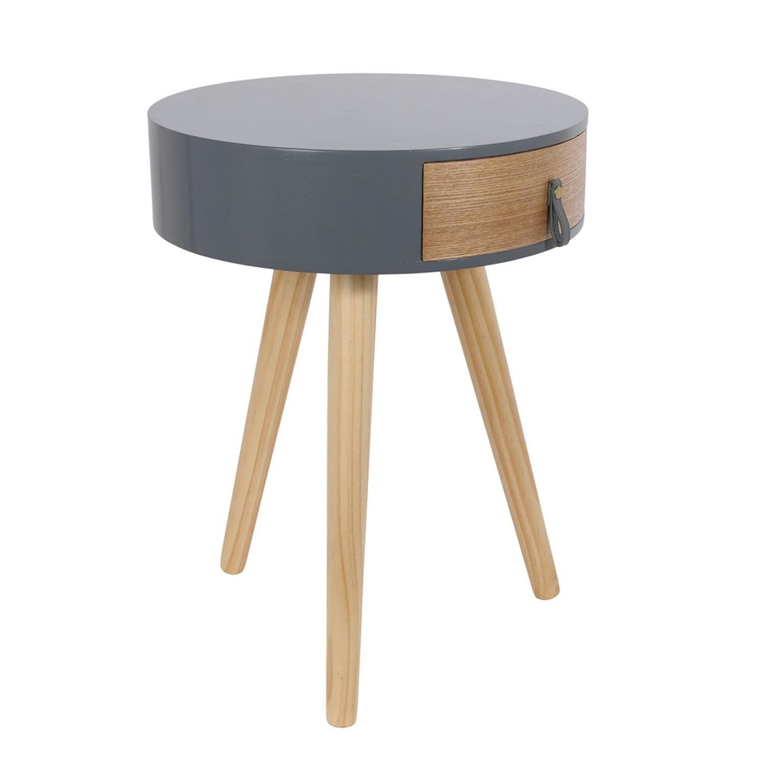 NORA - Table de chevet scandinave grise