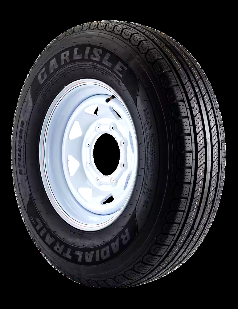 Carlisle Radial Trail HD 5-Bolt Trailer Tire Assembly, ST205/75R14-C