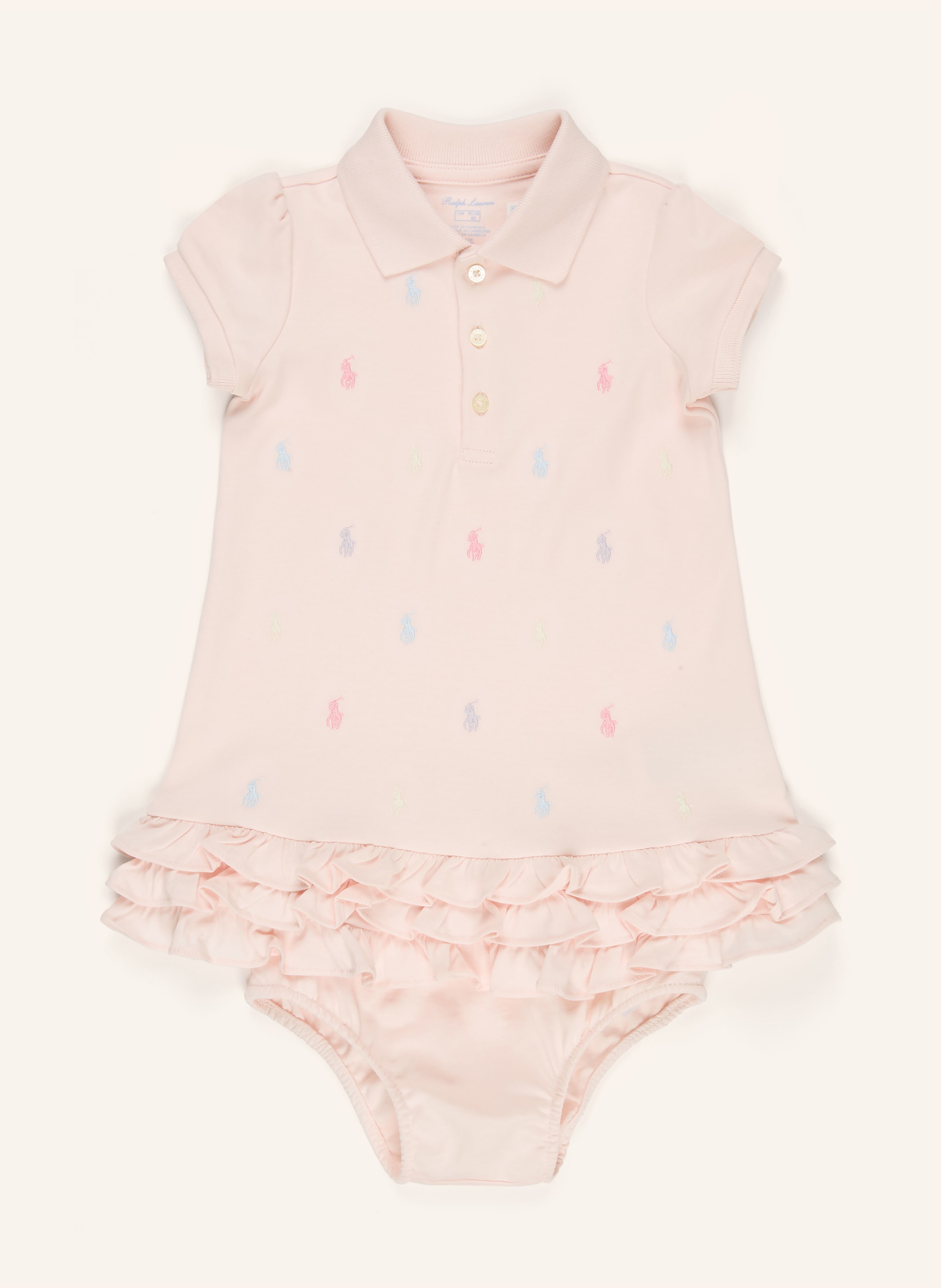 POLO RALPH LAUREN Set: Polokleid mit Rüschen und Hose