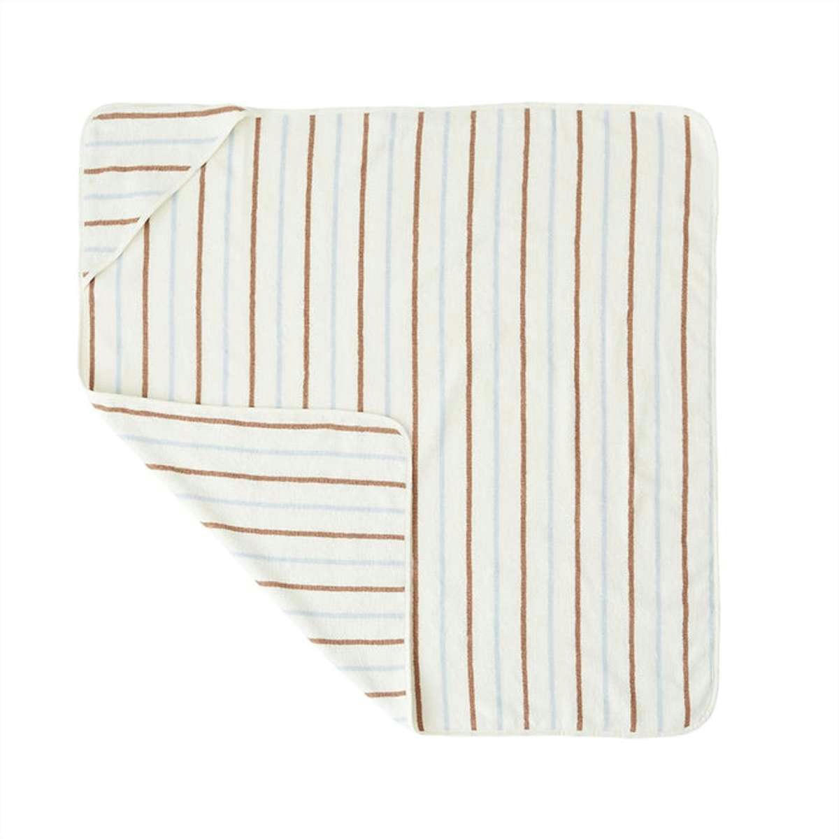 RAITA - Serviette à capuche marron en coton organique H100x100cm