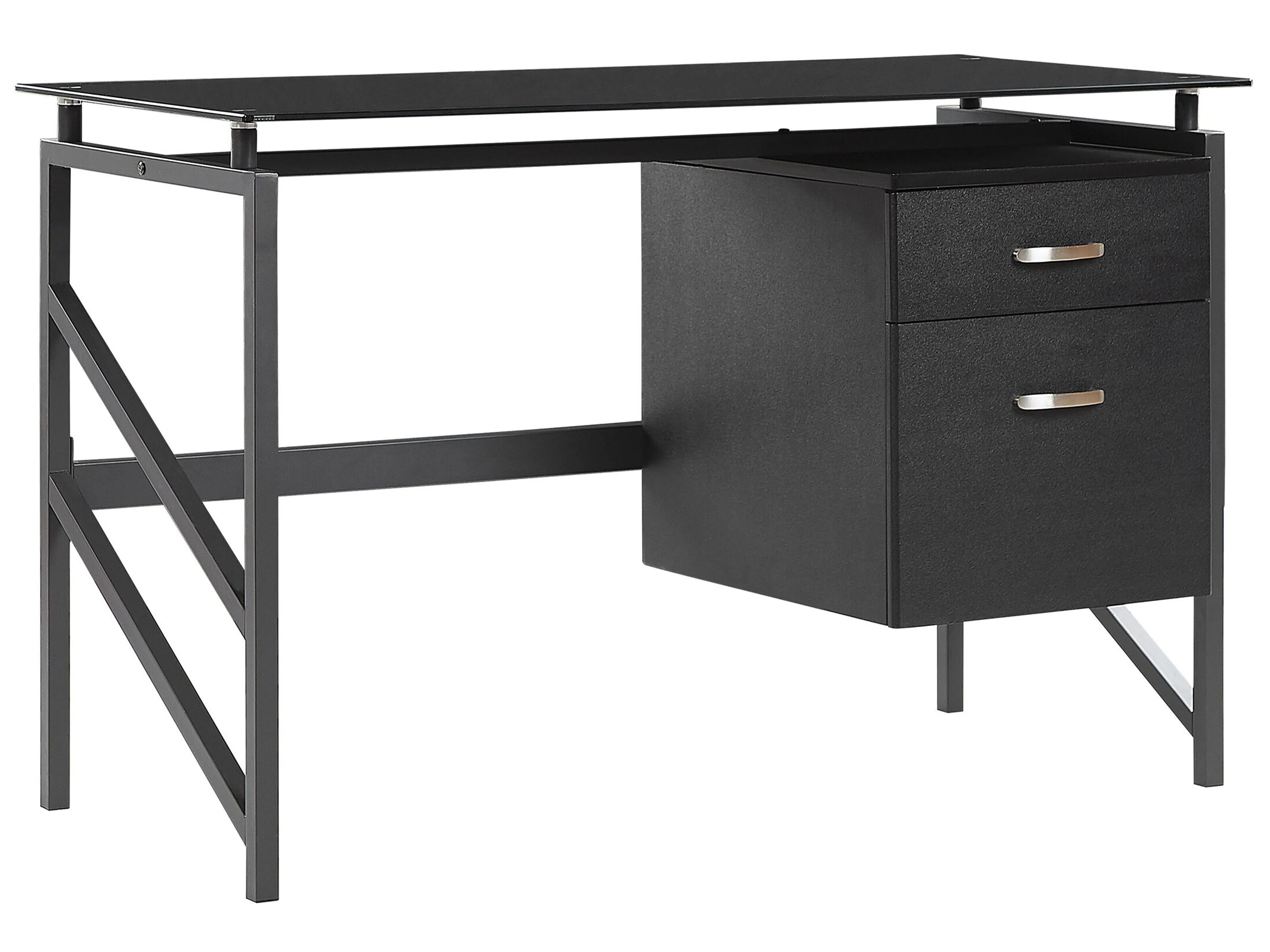 Home Office Desk MORITON Black 117 cm 57 cm with Storage