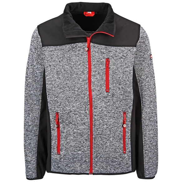 Softshell-Strickjacke »DUO«, grau/schwarz, Polyester/Elastan, Gr. S