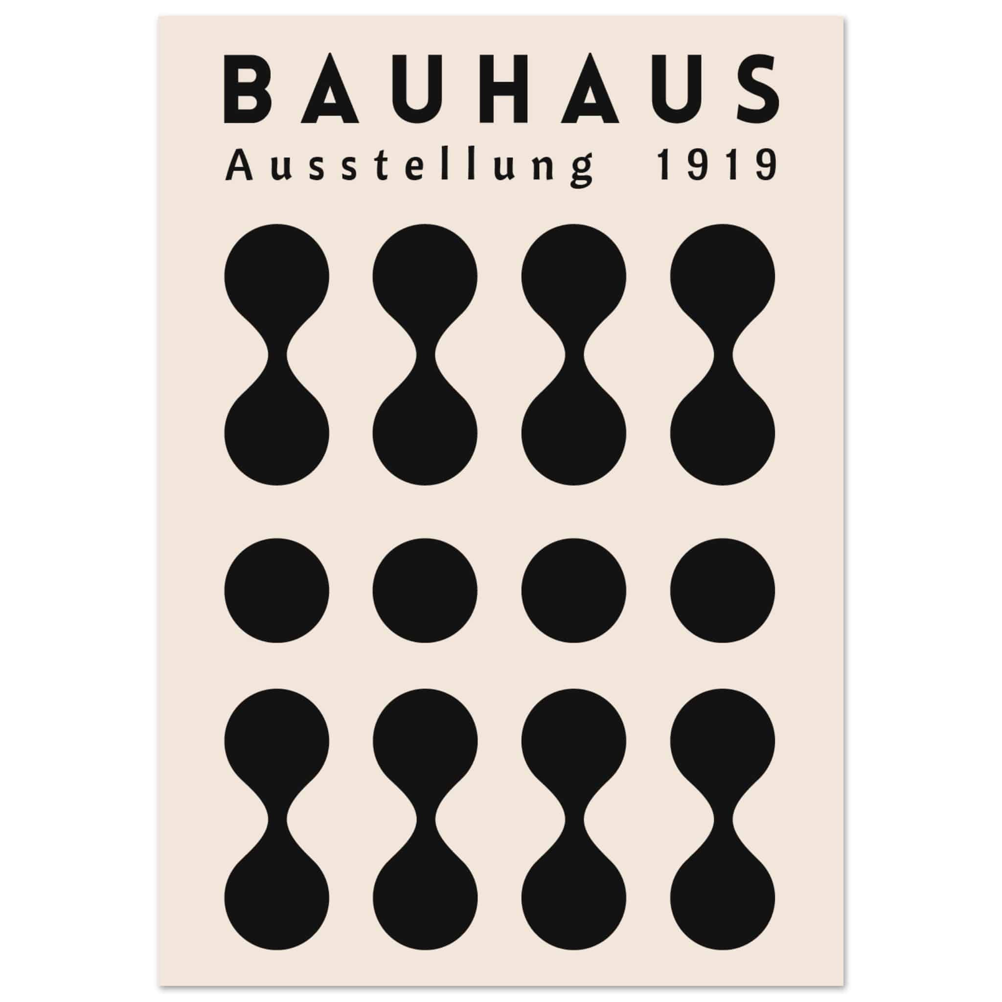 Artfulprints Poster Bauhaus - Ausstellung 1919  - A4 21x29.7 cm - Zwart / Wit