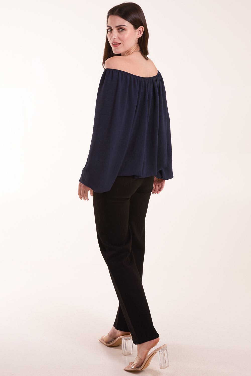 Blue Vanilla Necklace Bardot Elasticated Top