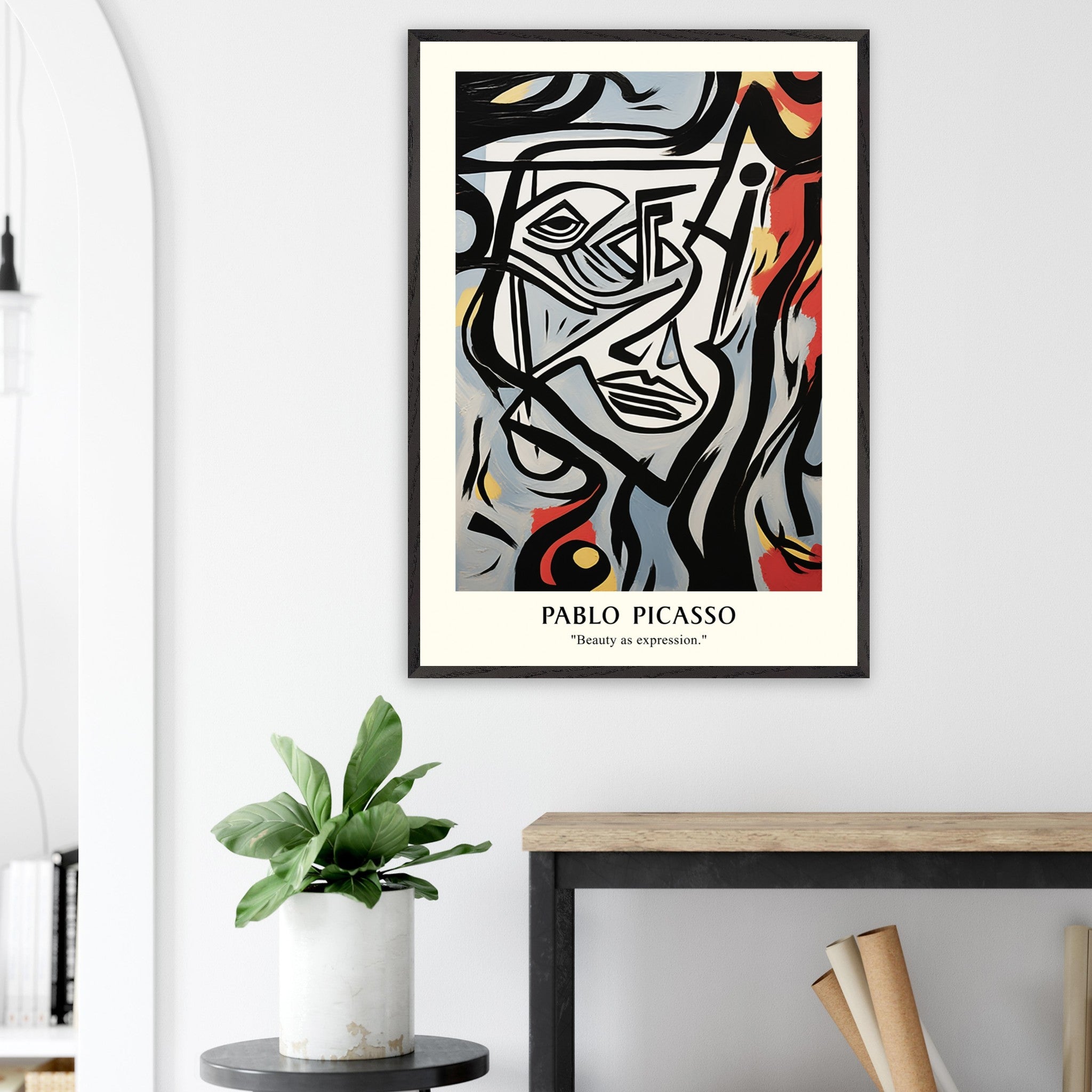 Artfulprints Poster Pablo Picasso - Beauty as expression  - 70x100 cm - Meerkleurig