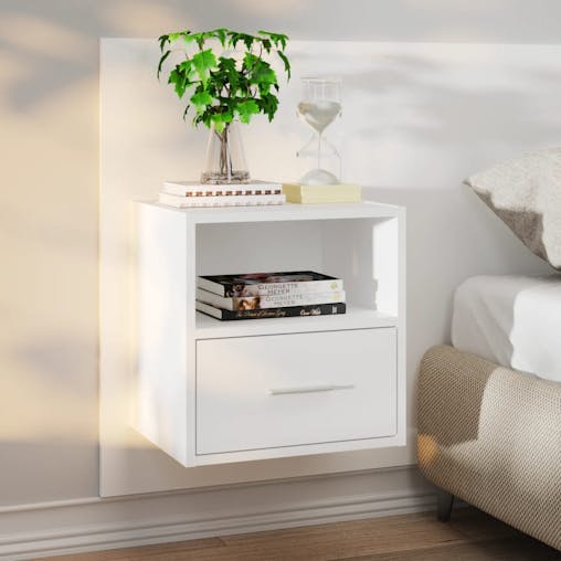 NNEVL Wall-mounted Bedside Cabinet White