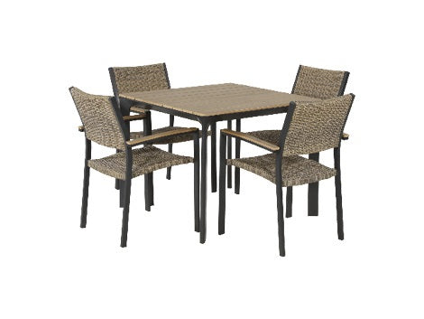 Lesli Living tuintafel Arezzo - zwart - 90x90x74cm