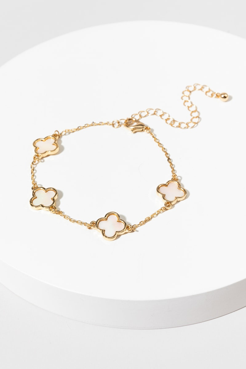 Marta Clover Mop Strand Gold Bracelet