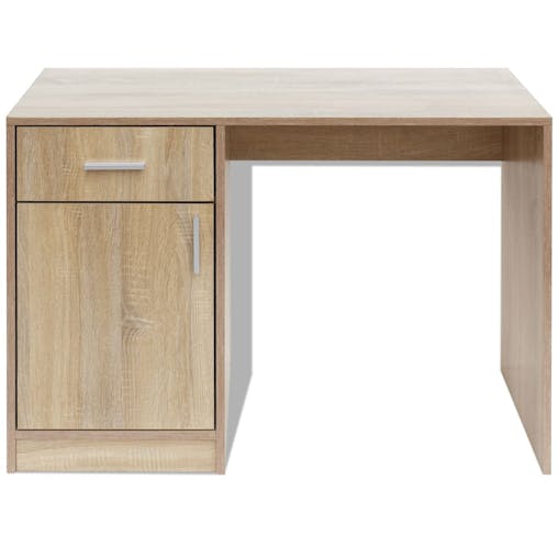 NNEVL Desk with Drawer and Cabinet Oak 100x40x73 cm