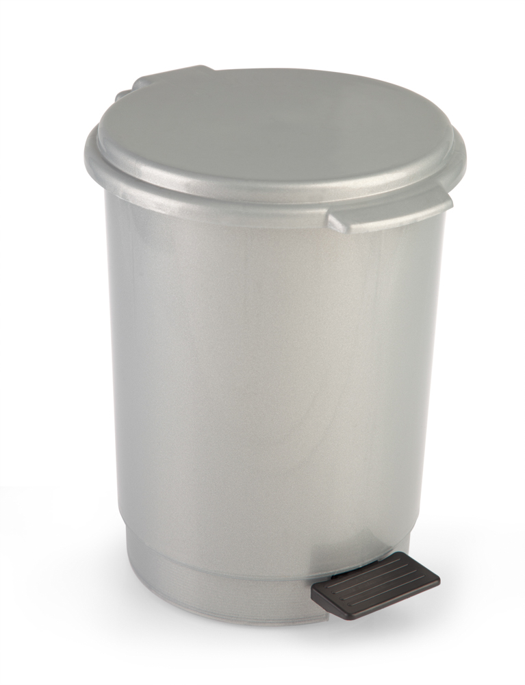 Balde wc cinza com pedal 6l