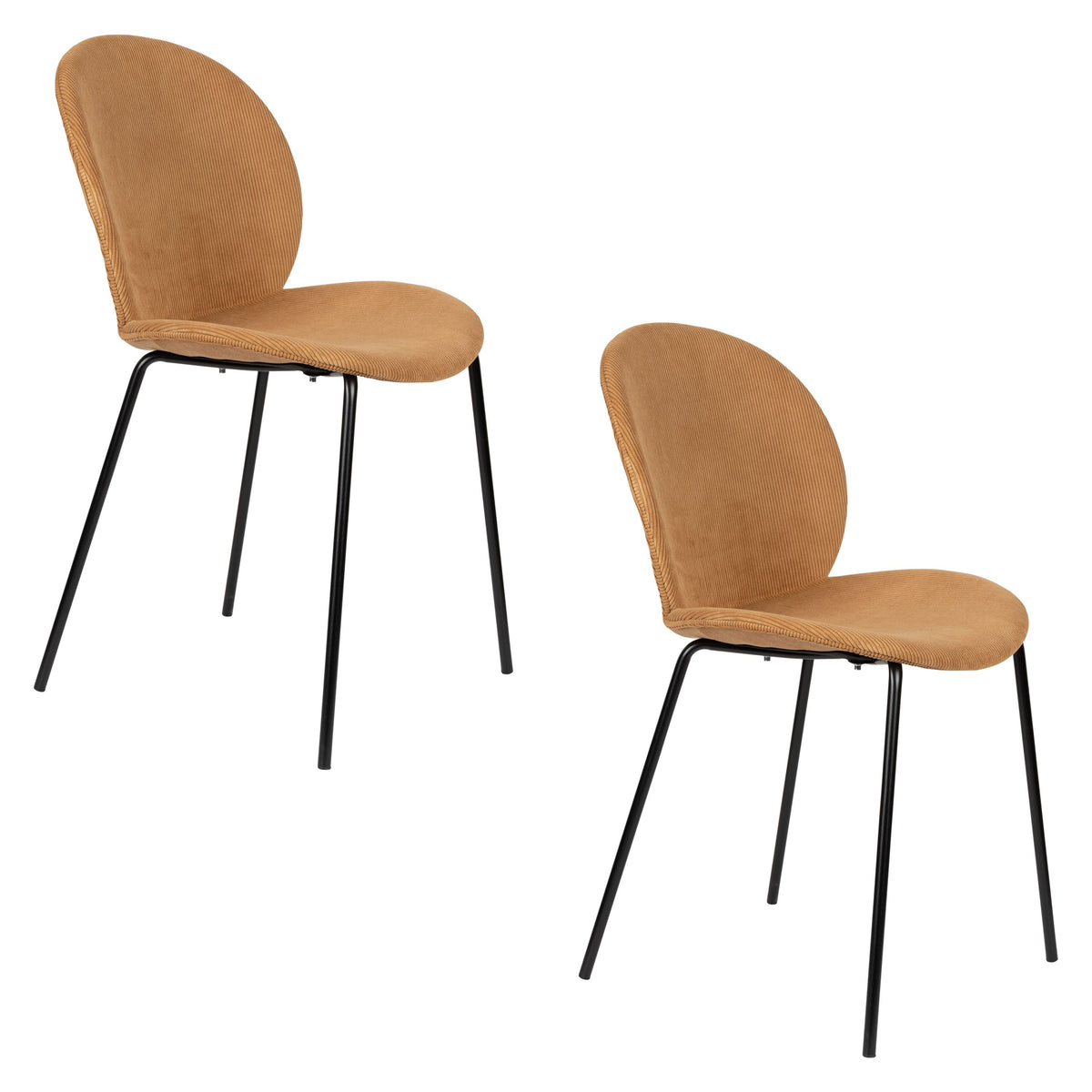 Zuiver Bonnet Eetkamerstoelen Okergeel - Set van 2