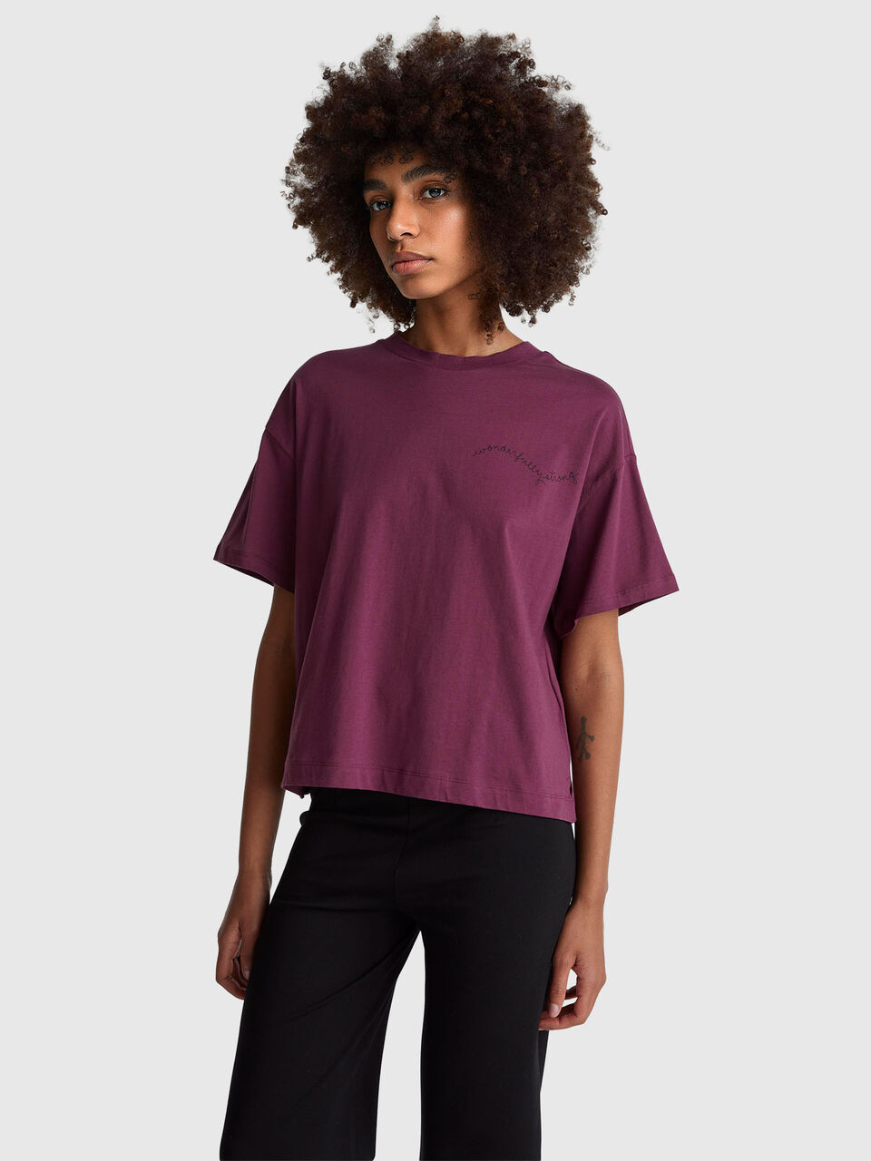 T-shirt with slogan print