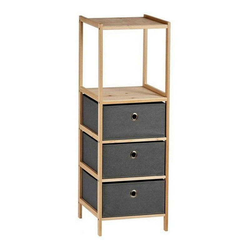 - Étagère Gris Bois Tissu (26 x 89 x 32 cm)