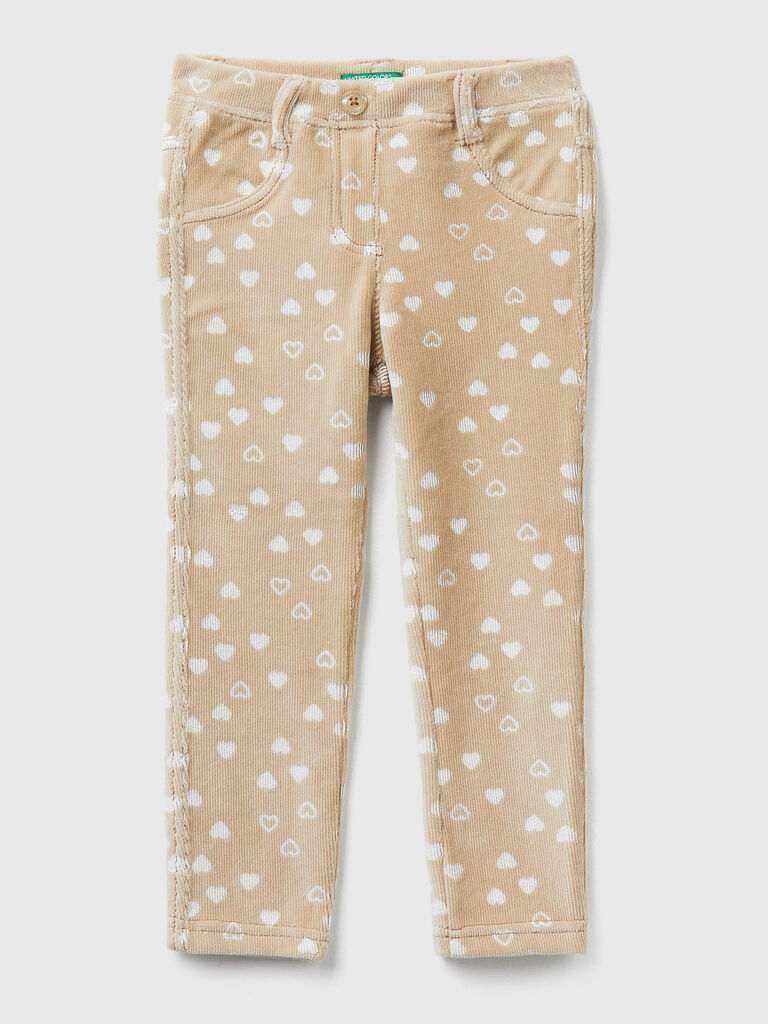 Slim fit chenille trousers