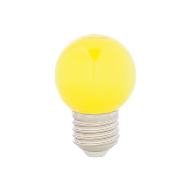 LÂMPADA LED BOLINHA AMARELA 1W E27 220V TASCHIBRA