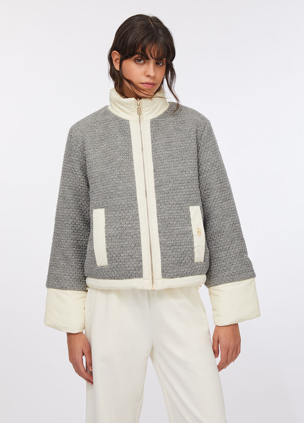 Giacca in nylon trapuntato e maglia