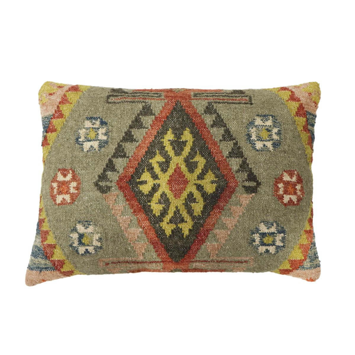 - Coussin à motifs kilim Vert