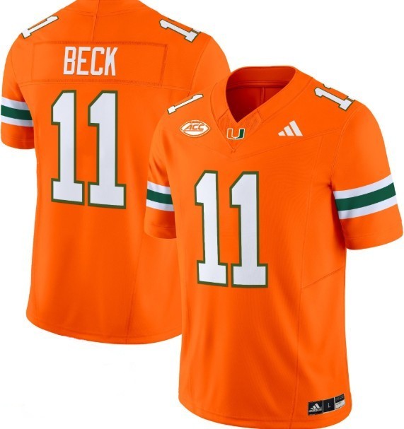 Men's adidas Carson Beck Miami Hurricanes Vapor Limited Jersey - Orange